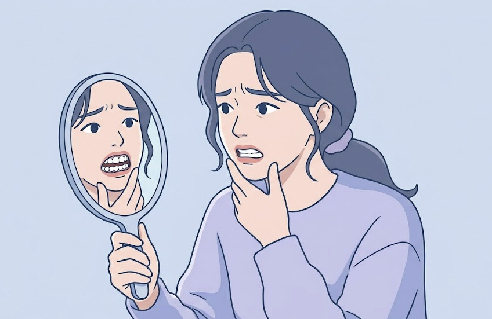 うっすら唇が開いている女性の口元